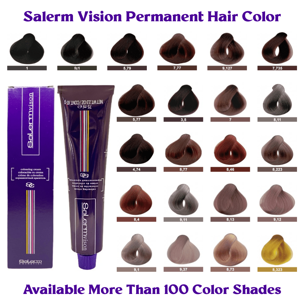 Salerm Vision Permanent Coloring Cream Hair Color ( 4,5 Mahogany Brown )   Oz 