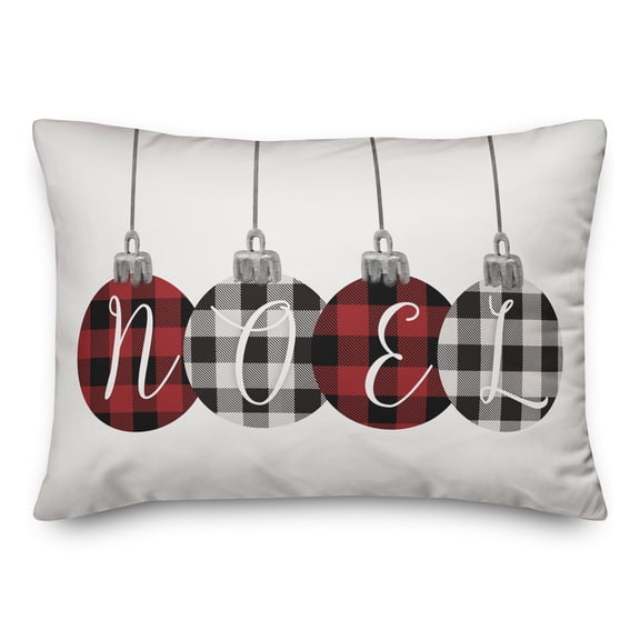 Creative Products Plaid Noel Ornaments 14x20 Spun Poly Pillow