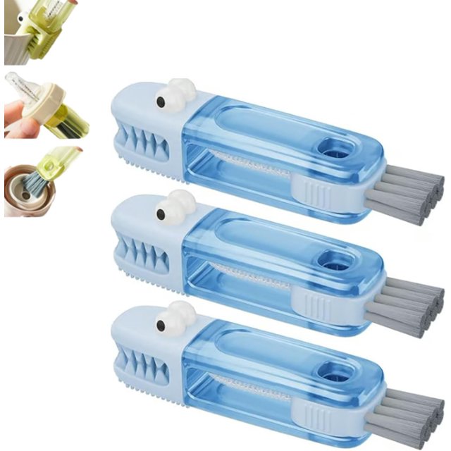 3-in-1 Crocodile Brush, Deep Cleaning for Narrow Cups, Lids & Tableware, Multi-Purpose Small Brush