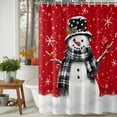 thumbnail image 3 of Christmas Winter Shower Curtains for Bathroom, Snowflake Snowman Red Robin Bird Waterproof Fabric Shower Curtain for Bathroom Bathtub Decoration, Machine Washable, 36"x72", 3 of 9