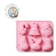 thumbnail image 4 of Molde De Silicona Para Navidad De 6 Cavidades, Molde Para Hornear De Muñeco De Nieve Multiusos, Fácil De Limpiar, Bandeja Para Hornear De Navidad Para El Hogar, Cocina, Panadería, Fiesta De Navidad Scienceny HA027098-02, 4 of 6