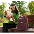 thumbnail image 4 of Fisher-Price 17”L Signature Morgan Quilted Multi-Pocket Diaper Bag Backpack with Matching Changing Pad, Insulated Bottle Pocket, Tablet Pocket and Stroller Straps in Burgundy, 4 of 9