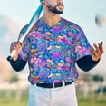 thumbnail image 6 of Balery Colorful Mushrooms Baseball Jersey for Men Casual Button Down Shirts Short Sleeve Active Team Sports Uniform-X-Large, 6 of 9