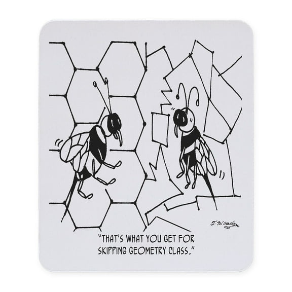 CafePress - Bee Skips Geometry Class Mousepad - Non-slip Rubber Mousepad, Gaming Mouse Pad
