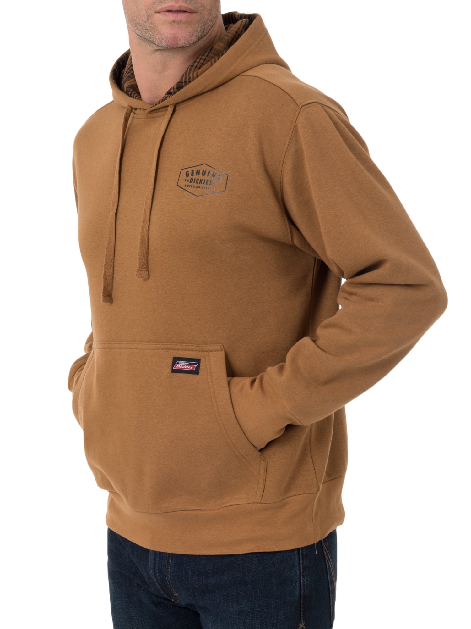 dickies men's fleece pullover with flannel lined hoodie