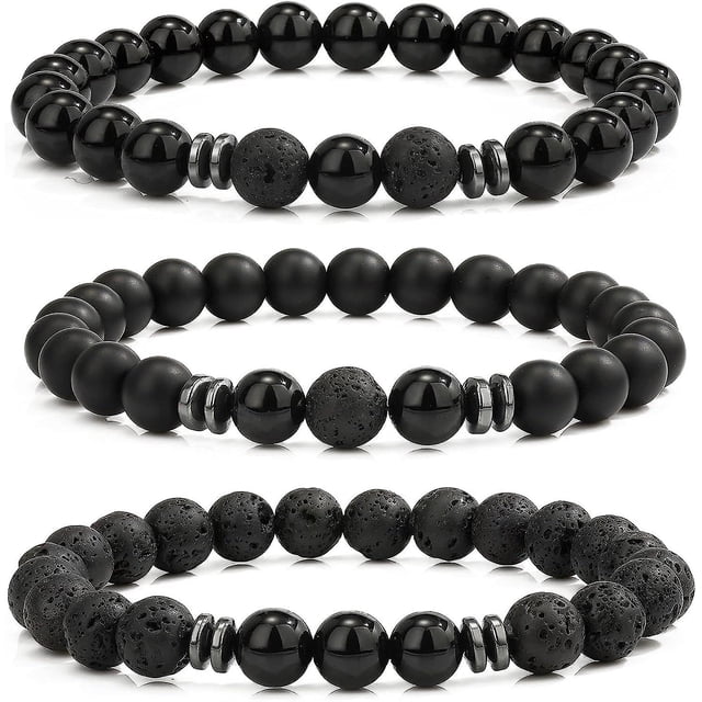 Pulsera elástica YONGSHENG de piedra volcánica 8 mm