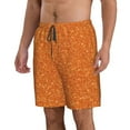 thumbnail image 2 of Disketp Men'S Swim Trunks Hawaiian Breathable Surf Beach Swimsuits Mesh Lining Beach Shorts With Pockets-Orange Glitter, 2 of 9