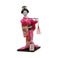 thumbnail image 1 of Estatua tradicional japonesa de geisha de 12 pulgadas, adorno en miniatura para escritorio. Rojo, 1 of 9