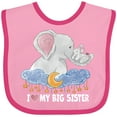 thumbnail image 3 of Inktastic I Love My Big Sister Cute Elephants with Moon and Stars Boys or Girls Baby Bib, 3 of 4