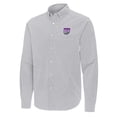 thumbnail image 2 of Men's Antigua Gray Sacramento Kings Porter Woven Long Sleeve Button-Down Shirt, 2 of 3