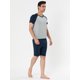 thumbnail image 4 of Pantalones cortos de algodón Lars Amadeus Conjuntos de pijama de salón para dormir suave Azul marino M, 4 of 5