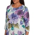 thumbnail image 4 of Alfred Dunner Womens Asymmetrical Watercolor Flower Top, 4 of 4