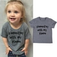 thumbnail image 2 of Douhoow 3-5Y Baby Short Sleeve T-shirt Letter Print Round Collar Gray Tops Kids Summer Tee, 2 of 7