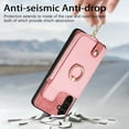 thumbnail image 2 of Decase Wallet Case for Samsung Galaxy A14 5G,Shockproof Rugged Phone Cover With 360° Rotatable Ring Kickstand & Back Zipper Card Pocket Cloth Fabric Hybrid PU Leather,for Women Men - Pink, 2 of 7