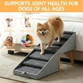 thumbnail image 3 of 19.68" H 2-in-1 Foldable Wooden Dog Stairs & Ottoman for Couch/Bed, Non-Slip Pet Ramp/Steps with Joint Support for Small Medium Large Dogs Cats Puppy, Senior & Injured Pets, Space Saving Design, 3 of 7