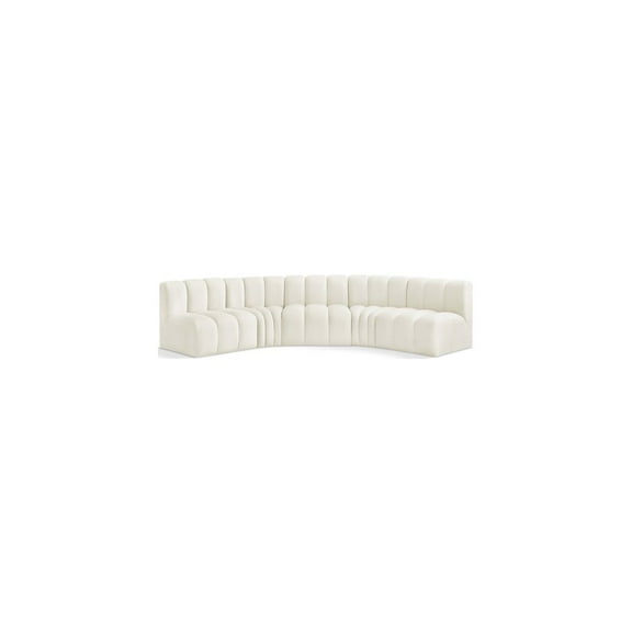 Meridian Furniture Arc Cream Velvet Modular Sectional