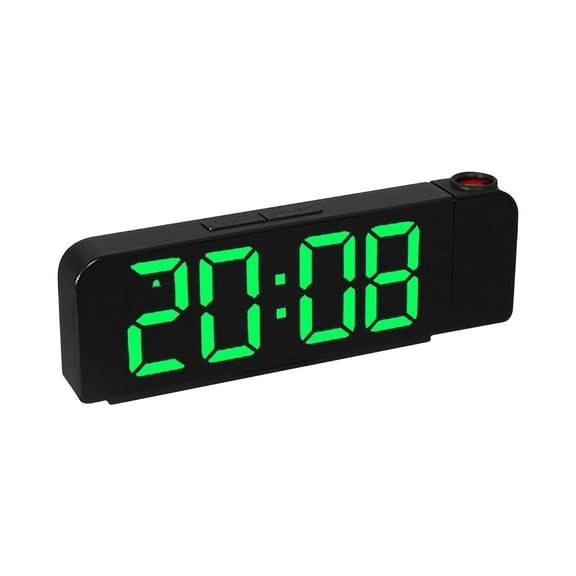 HBBKVI Projection Alarm Clock for Bedroom LED Digital Clock Projection On Ceiling Wall with USB Charging Battery Backup180 Projector DimmerDual Bedside Clock