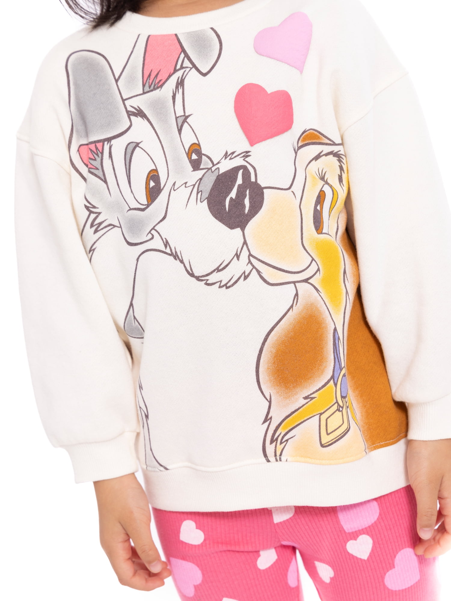 Lady and the Tramp Toddler Girls Long Sleeve Graphic Sweatshirt and Matching Flare Leggings Set, 2-Piece, Sizes 12M-5T