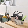 thumbnail image 4 of Bxaolu Kitchen Sink Caddy - Silicone Plastic Soap Sponge Holder - Faucet Caddy with Drain Holes for Drying - Adjustable Hanging Strap (Pink, 2Pcs), 4 of 9