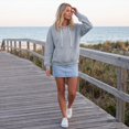 thumbnail image 5 of Women's Lace Up Hoodie, Long Sleeve Pullover Hooded Sweatshirt with Kangaroo Pocket for Casual Everyday Wear, 5 of 8