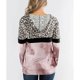 thumbnail image 4 of Sudadera con Capucha de Manga Larga Estampado de Leopardo Diseño de Costura Tie Dye Sudadera con Capucha para Mujer con Bolsillo para Oficina de Viaje en casa Rosa XXL, 4 of 8
