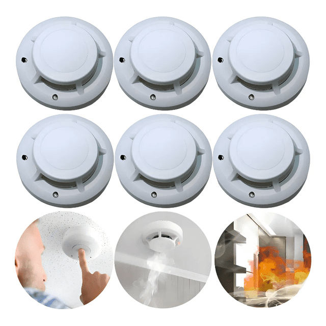 Detector De Humo Con Alta Cobertura Y Alarma Con Sonido 6pcs Xtellar Blanco