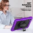 thumbnail image 4 of For Samsung Galaxy Tab A11 Case 8.7 inch, 360 Rotating Shockproof Cover with Stand, Screen Protector, Shoulder Strap (2025, SM-X133/X135), Purple, 4 of 7