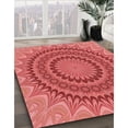 thumbnail image 2 of Ahgly Company Indoor Square Patterned Ferrari Red Area Rugs, 6' Square, 2 of 6