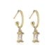 thumbnail image 4 of Pendientes de aro con circonitas cuadradas finas chapadas en oro de 18 quilates, color rojo, 4 of 4