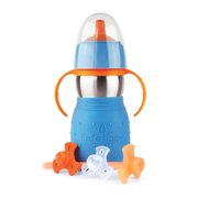 Kid Basix 894148002046 Stainless Steel Safe Sippy 2 Cup 11 Ounce Bottle, Blue