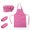 Hot Pink, variant on (Price/2 Sets) Opromo Colorful Cotton Canvas Kids Apron, Chef Hat and Oversleeve Set, Party Favors(S-XXL)-Red-XXL