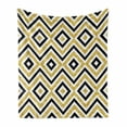 thumbnail image 1 of Geometric Soft Flannel Fleece Throw Blanket, Motif of Zig Zag and Squares Contemporary Design Art Print, Cozy Plush for Indoor and Outdoor Use, 70" x 90", White Black and Yellow, by Ambesonne, 1 of 6