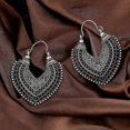 thumbnail image 4 of Pendientes colgantes étnicos gitanos bohemios de moda para mujer con placa de plata antigua - Código de modelo 6343, 4 of 5