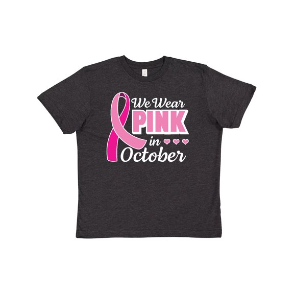Inktastic Breast Cancer Awareness We Wear Pink in October Youth T-Shirt