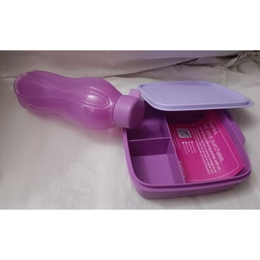 Tupperware Bottle 500 Ml & Lunch Box Set With 3 Divider, Snack Container Storage Box Christmas Gift