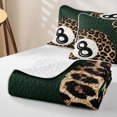 thumbnail image 4 of meiyoeat Leopard Print Lucky 8 Quilt King for Girls, Pool Ball King Coverlet Set, Green Brown, 3-Piece, 1 Comforter and 2 Pillowcases, 4 of 7