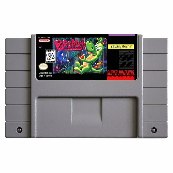 SNES Games Cartridge Bronkie the Bronchiasaurus