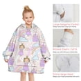 thumbnail image 6 of Princess Rainbow Castle Pattern Blanket Hoodies for Kids 6-13YR Oversize Wearable Blanket Hoodies for Boys Girls Teens, 6 of 7