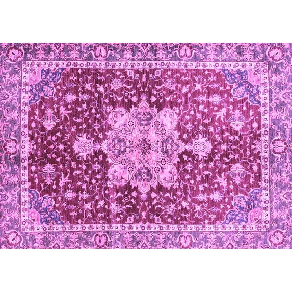 Ahgly Company Indoor Rectangle Abstract Purple Modern Area Rugs, 2' x 3'