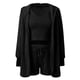 thumbnail image 4 of Conjunto de pijama de 3 piezas para mujer: abrigo con capucha de franela, chaleco y pantalones cortos, ropa de dormir suave y cálida, tallas S-XXXL, ropa de estar por casa para invierno, 4 of 4