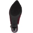 thumbnail image 4 of KAREN SCOTT Womens Wine Maroon Mixed Media Slingback Chain Detail Adjustable Strap Goring Giselee Pointed Toe Stiletto Buckle Dress Pumps Shoes 10 M, 4 of 4