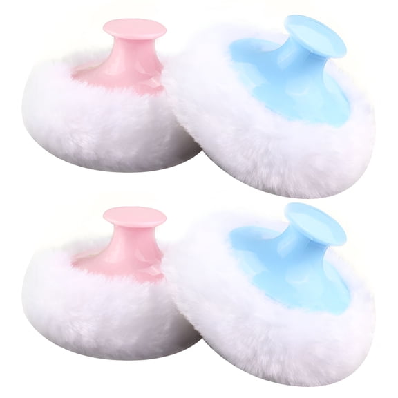 RAGUPEL 4PCS Baby Talcum Powder Puffs Baby Body Powder Puffs with Short Handles