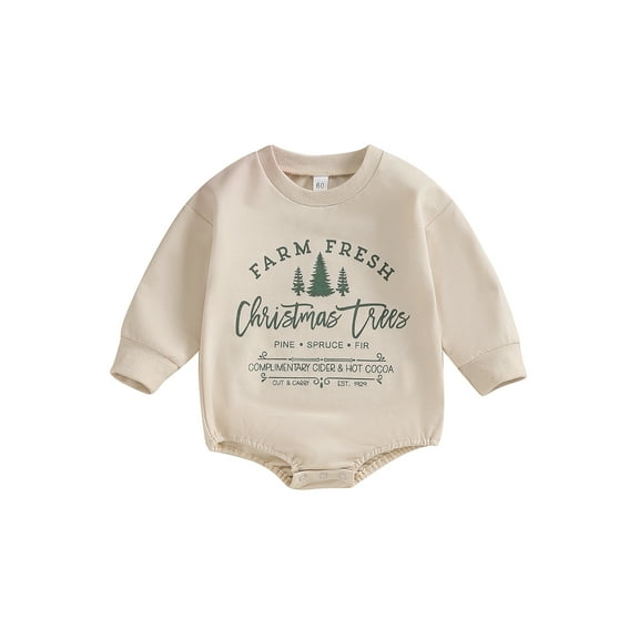 Bagilaanoe Baby Girl Boy Christmas Romper Sweatshirt Newborn Long Sleeve Bodysuits Letter Print Pullover 3M 6M 12M 18M Infant Casual Tee Tops