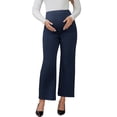 thumbnail image 1 of Pantalones de trabajo de maternidad para mujeres INSPIRE CHIC, elásticos sobre el vientre, formales, con bolsillos, color azul, 1 of 6