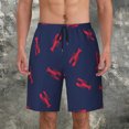 thumbnail image 2 of Athletic Shorts Men Lobster Print Casual Loose Fit Straight Leg Sweat Shorts Men, 2 of 4