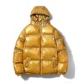 thumbnail image 1 of Chaquetas acolchadas brillantes con capucha Abrigos de invierno para hombres, 1 of 4