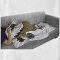 thumbnail image 5 of Western Horse Soft Flannel Fleece Throw Blanket, Galloping Equine Animal in Cartoon Style on Plain Backdrop Illustration, Cozy Plush for Indoor and Outdoor Use, 50" x 70", Dark Khaki, by Ambesonne, 5 of 5
