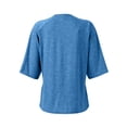 thumbnail image 4 of Mastectomy Shirts with Drain Pockets Post Shoulder Surgery Tops for Women Chemo Port Short Sleeve with Velcro Blue XL, 4 of 9
