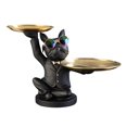 thumbnail image 1 of Chic Perro Escultura Perros Estatua con Bandeja Moderna Animal Estatuilro Resina Negro Gloria llavero de estatua de resina, 1 of 8