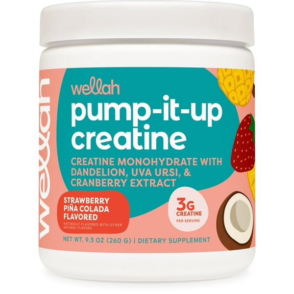 Pump-It-Up Creatine (50 Servings, Strawberry Pina Colada) - Creatine Monohydrate with Dandelion, Uva Ursi, & Cranberry Extract